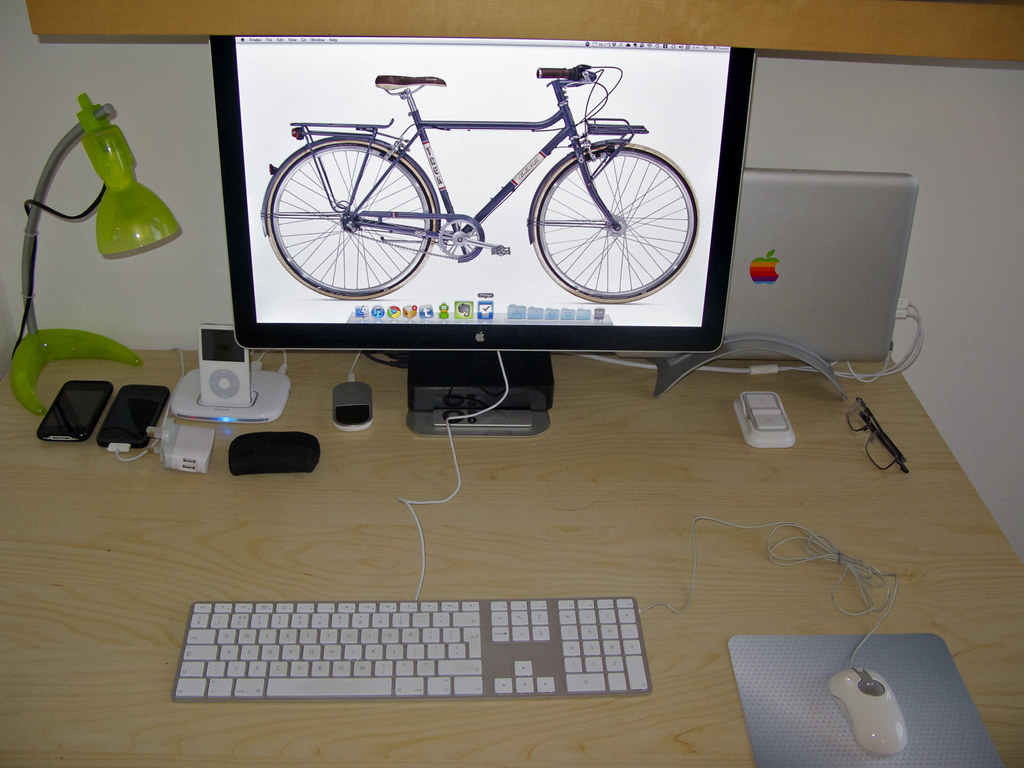 A laptop on a tidy desk workspace