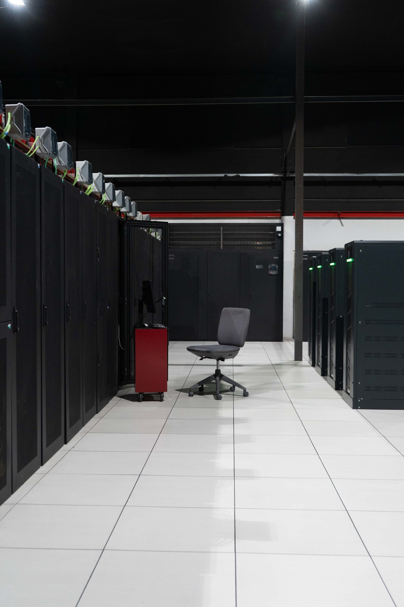 Server racks in a modern data centre